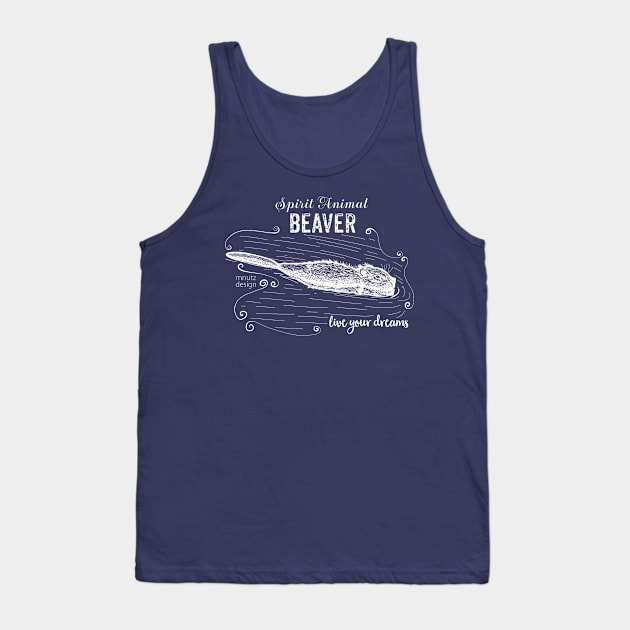 Spirit animal Beaver white Tank Top by mnutz